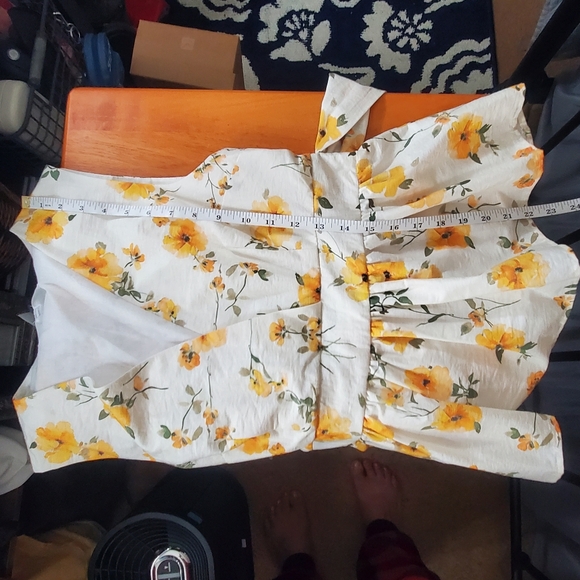 Essentielle En Saison Pia Floral Sleeveless Peplum Top Cotton Blend Large - Picture 9 of 9